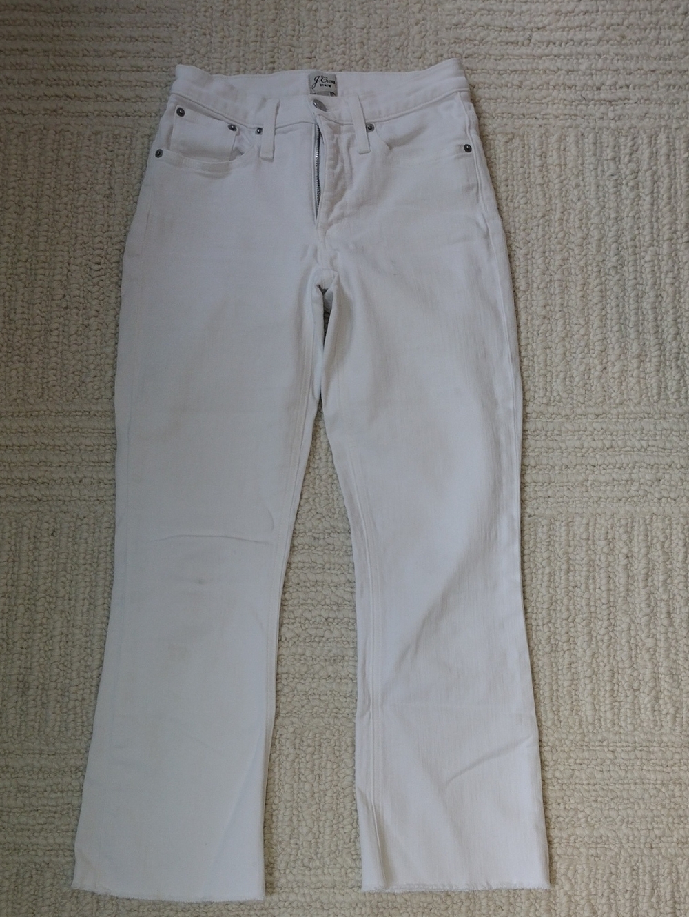 J.Crew Billie Demi Boot Crop White Boot Cut Jeans